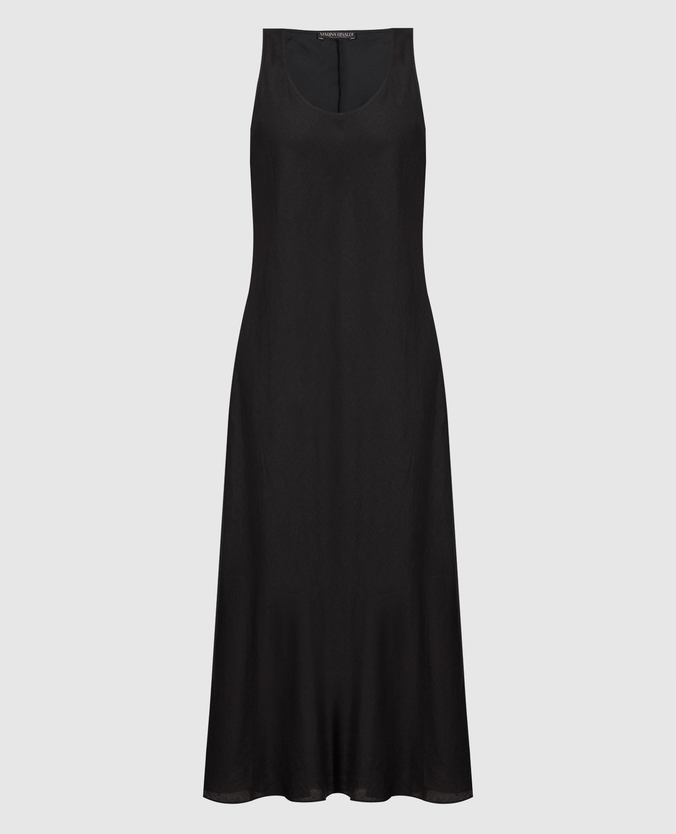Черное платье из льна
