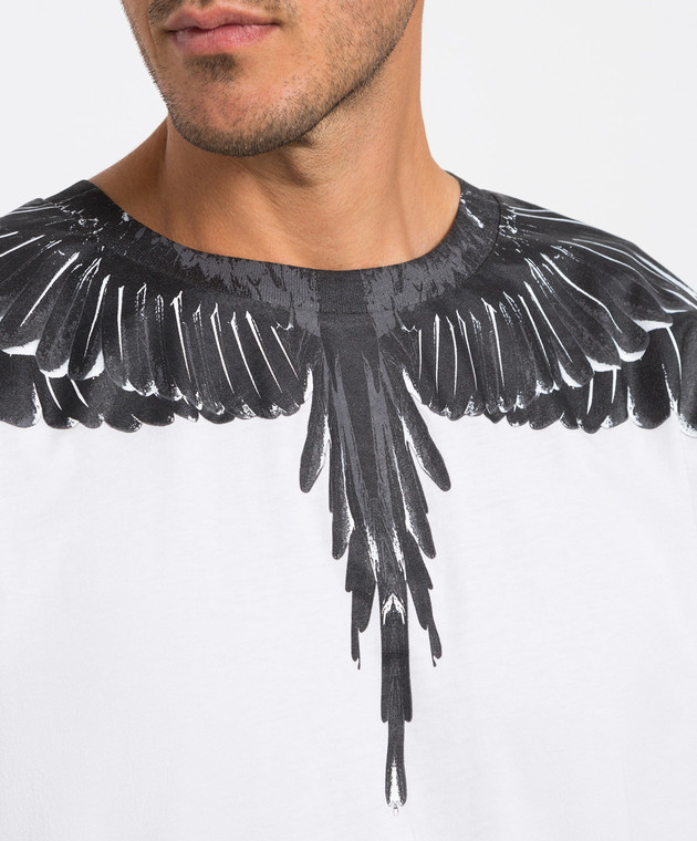 Marcelo Burlon Белая футболка с принтом CMAA018C99JER001 изображение 5