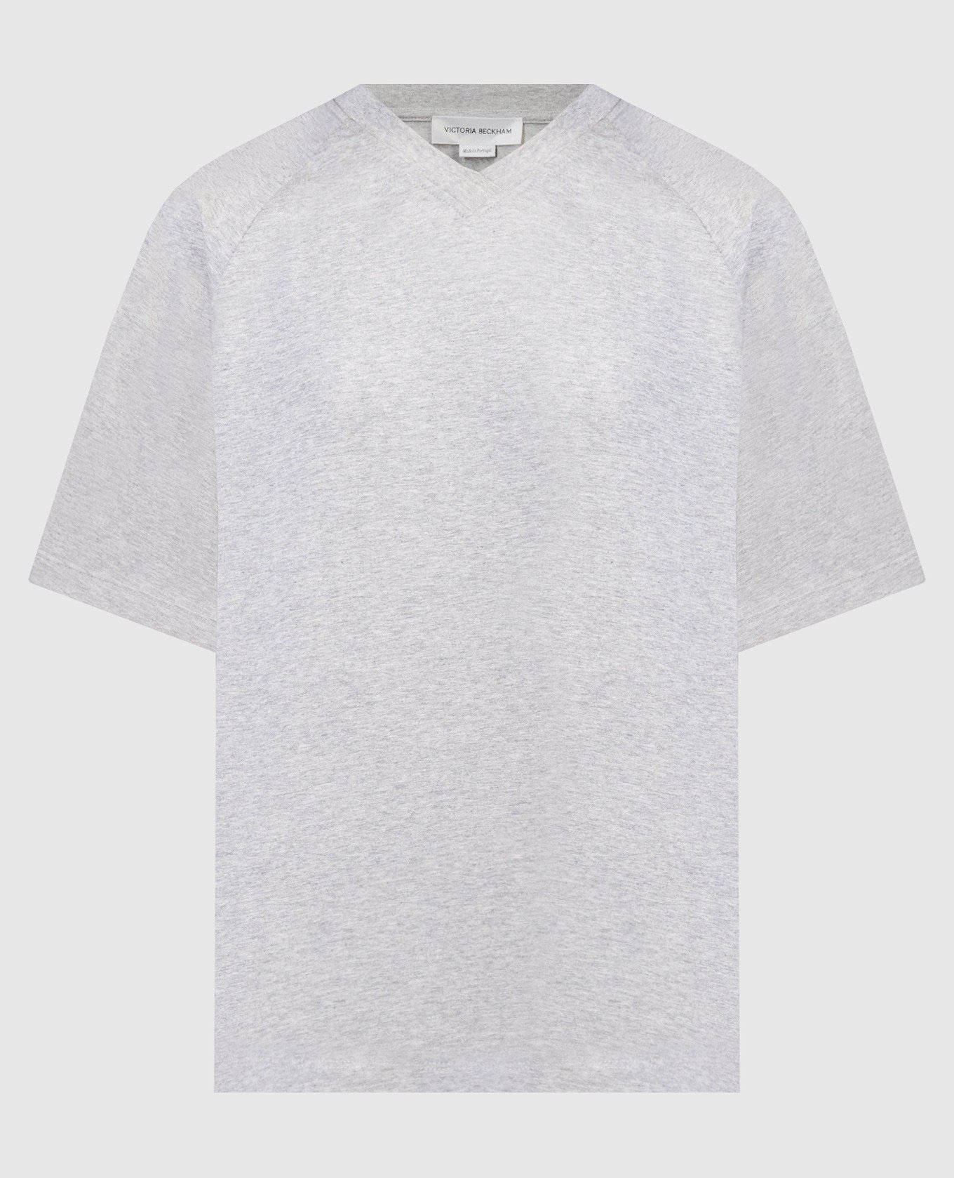 Gray melange football shirt with print