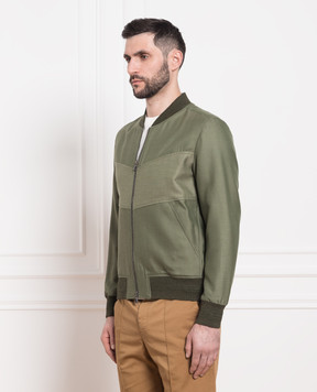 ISAIA Зеленый бомбер из шерсти и кашемира SX718793950