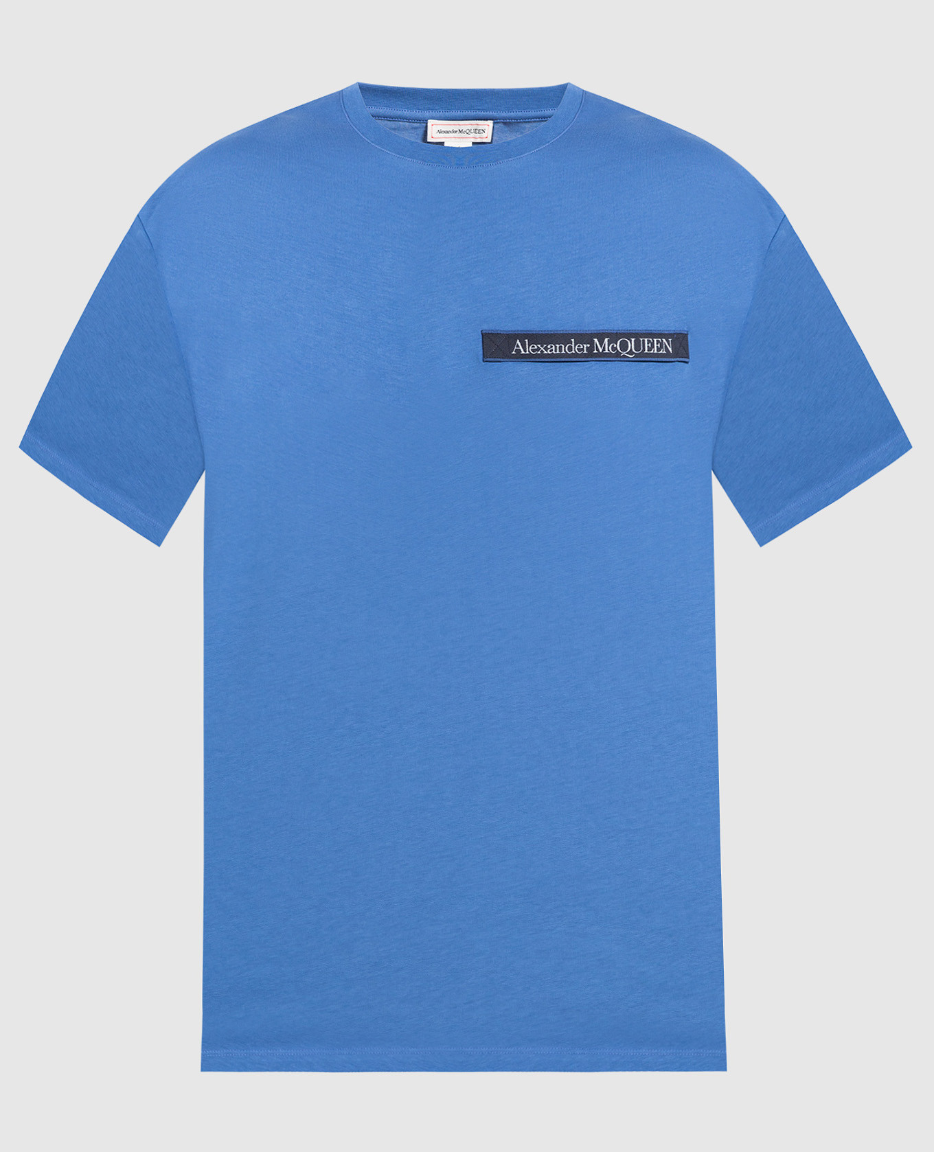 Голубая футболка с брендированной тесьмой Selvedge