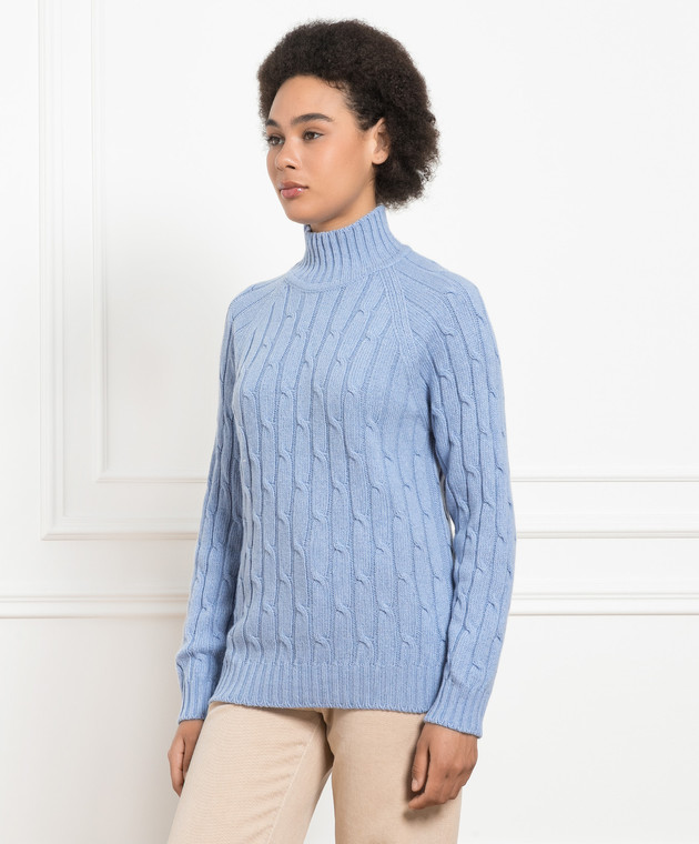 Babe Pay Pls Blue sweater made of cashmere in a textured pattern MD9701305341TR image 3