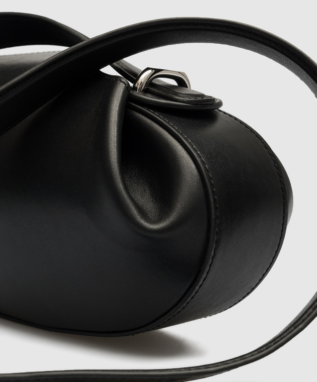 YUZEFI Черная кожаная сумка-багет Baton BATON изображение 5