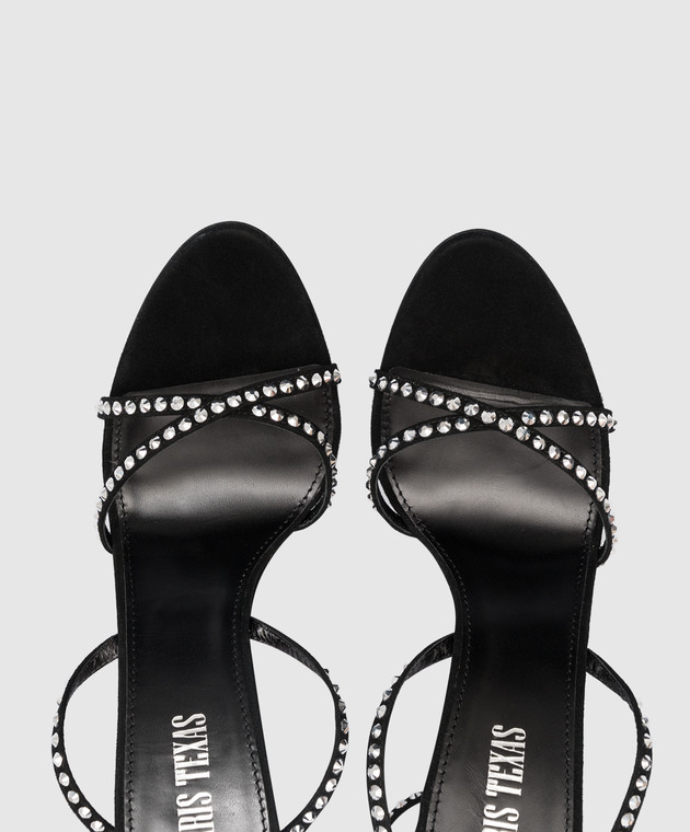 Paris Texas Holly Zoe Black Suede Sandals With Crystals PX945CXSACH image 4
