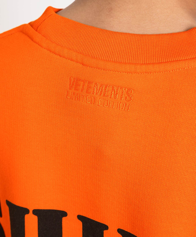 Vetements Orange sweatshirt with a print UE54CW140O image 5