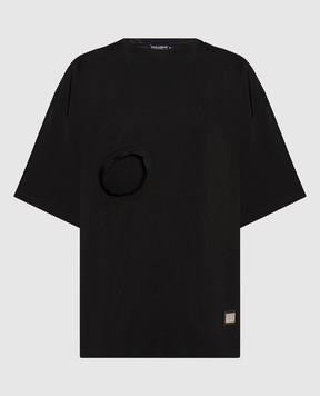 Dolce&Gabbana Чорна футболка з логотипом F8T21TFUGPS