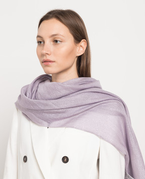 Brunello Cucinelli Фіолетовий шарф з люрексом MSCDAR097