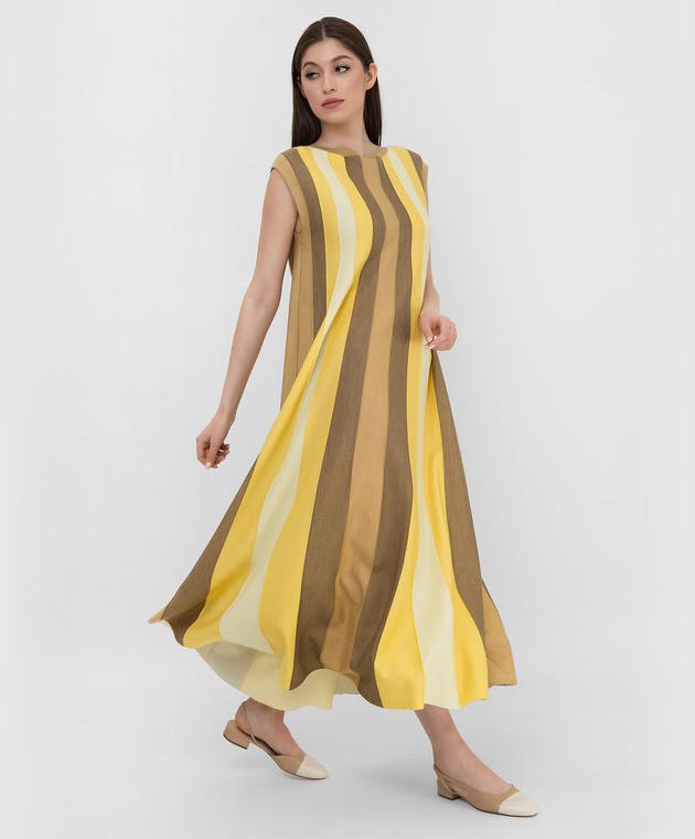 Loro Piana Сукня Edinburgh з кашеміру та шовку в смужку FAM1203 зображення 2