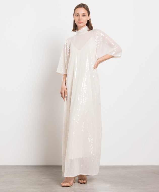 Taller Marmo White maxi dress with sequins SS2322 image 2