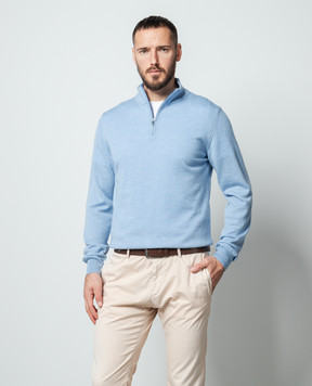 Cashmere&Whiskey Голубой джемпер из шерсти 77397
