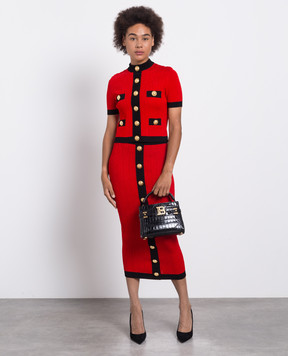 Balmain Красная юбка миди BF1LD066KF01