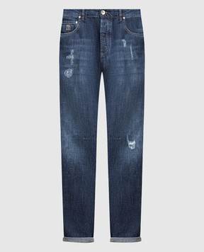 Brunello Cucinelli Синие джинсы с прорехами M0Z37X2340