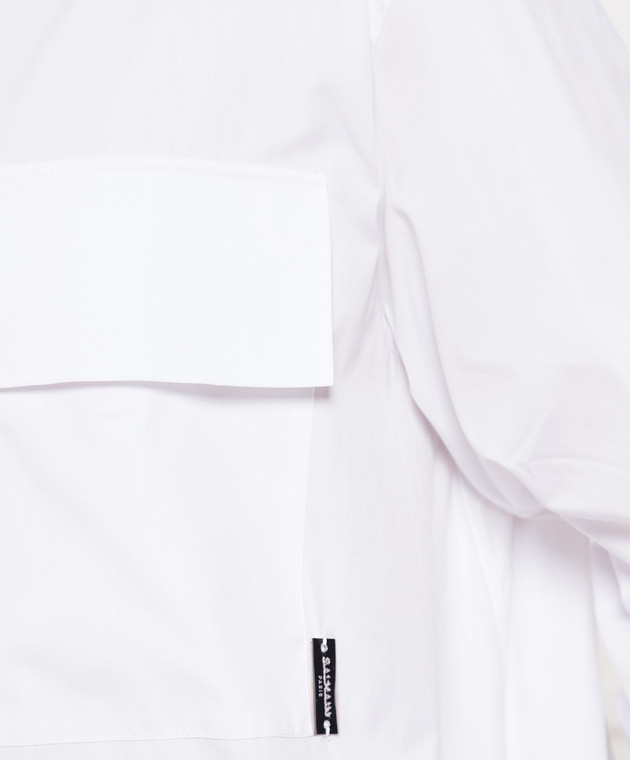 Balmain Біла сорочка з металевим логотипом AH1HS180CB27 зображення 5