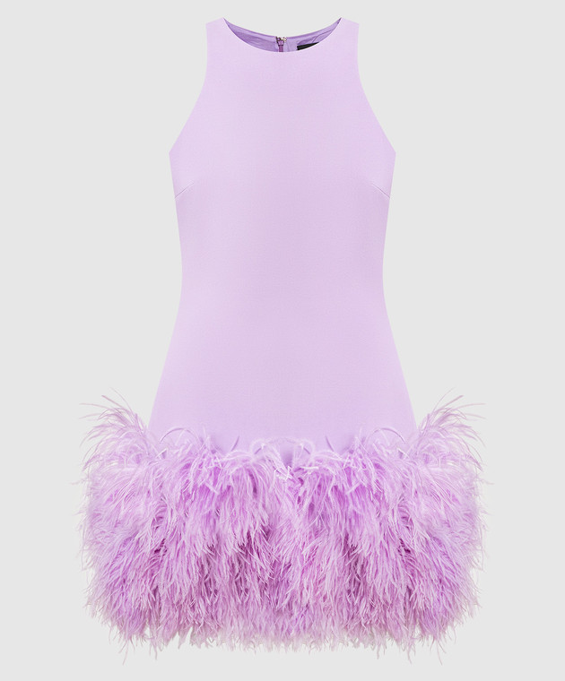 David Koma Violet mini dress with ostrich feathers SS23DK46D