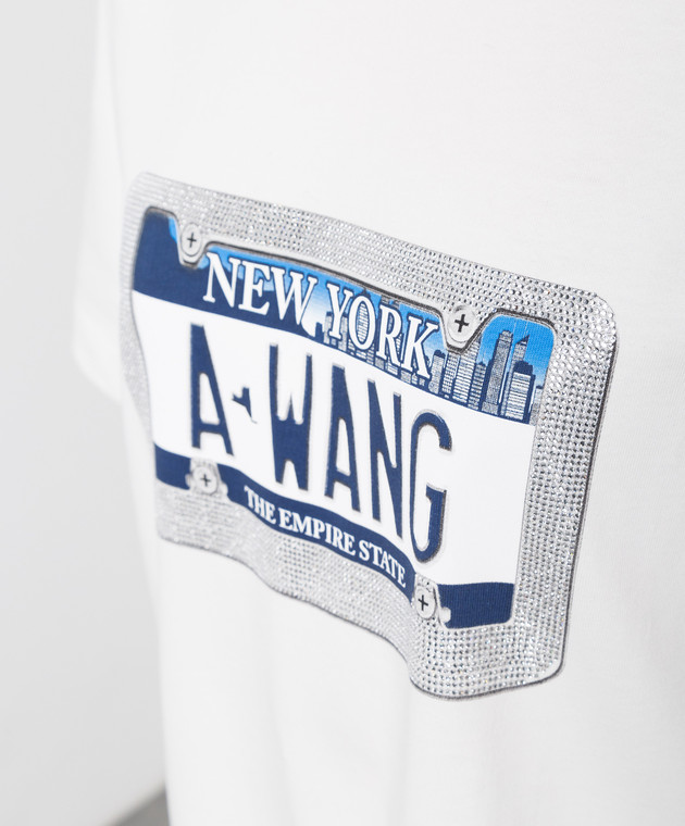 Alexander Wang White t-shirt with logo print and crystals UCC3211441 image 5