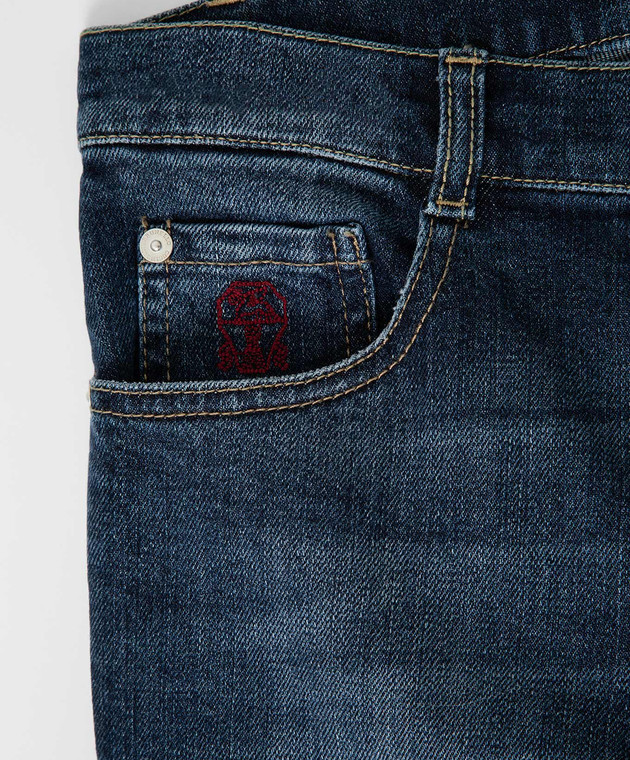 Brunello Cucinelli Детские синие джинсы B283PD300A изображение 3