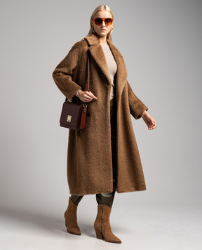Max Mara Коричневое пальто Borbone из альпаки, шерсти и кашемира BORBONE