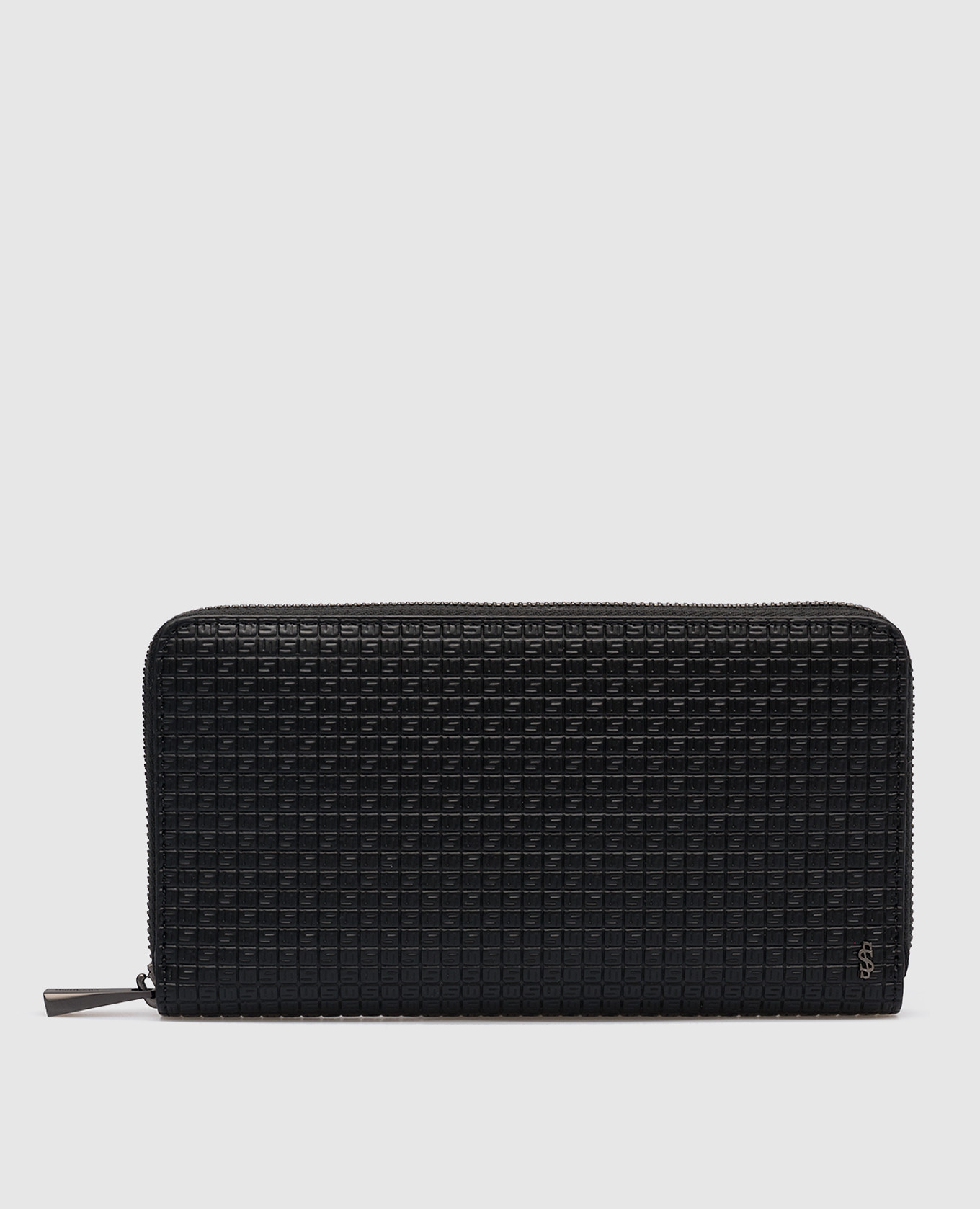 Black wallet with embossing