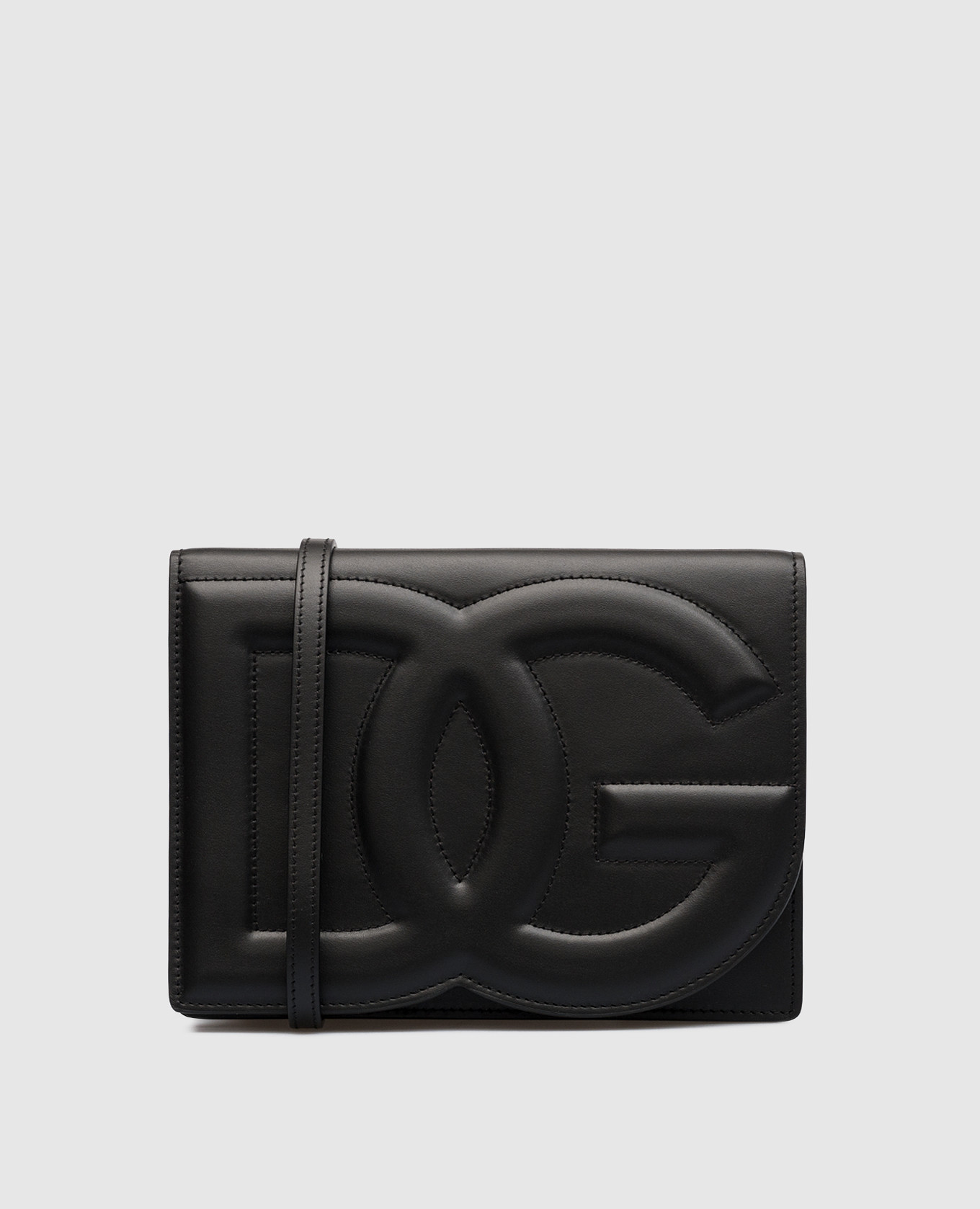 

Черная кожаная сумка-мессенджер DG Logo Bag, Черный, Сумки-мессенджеры