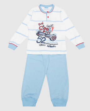 RiminiVeste Дитяча блакитна піжама Gary з принтом B20023