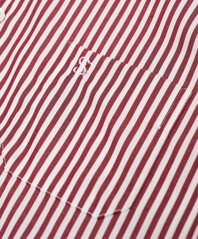 Stefano Ricci Дитяча бордова сорочка в смужку YC004157M1813 зображення 3