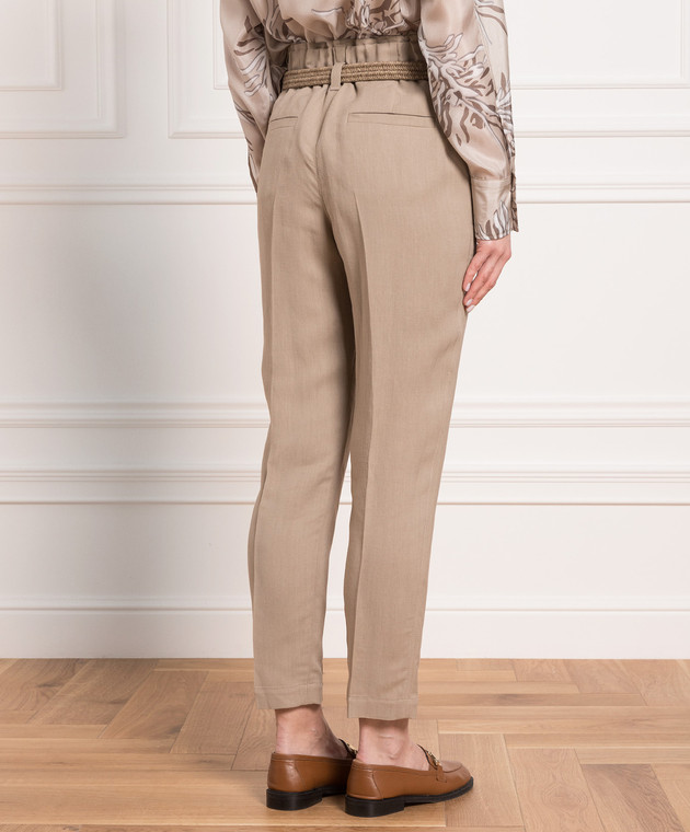 Brunello Cucinelli Brown pants with a belt MH126P7641 изображение 4