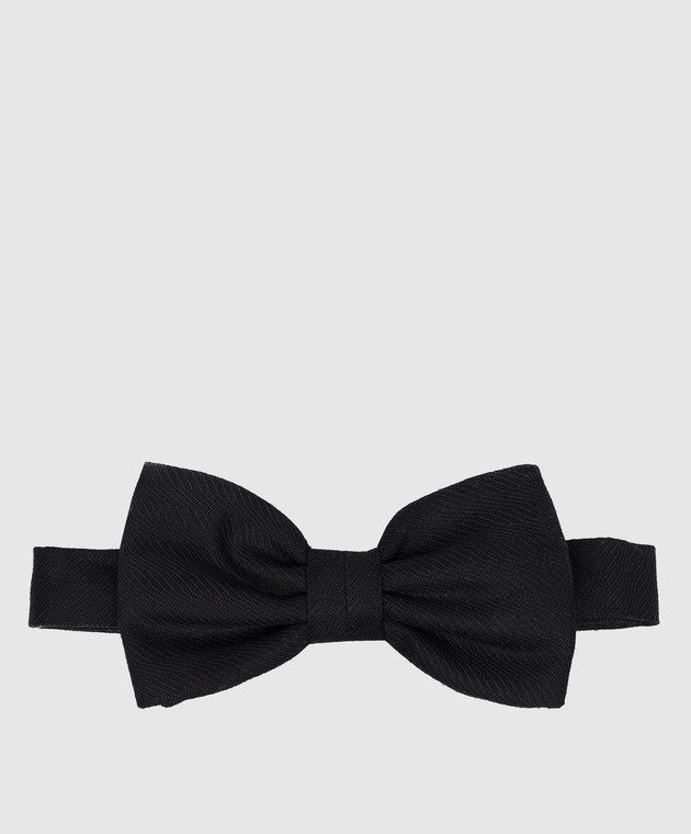 Stefano Ricci Children's black bow tie made of wool and silk YHN01HC4536