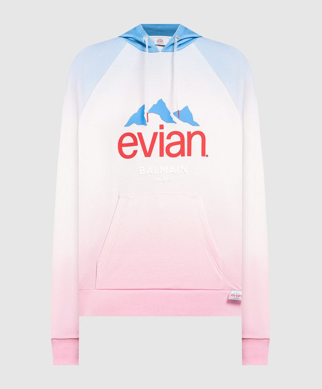 Balmain Balmain x Evian logo hoodie in pink AF2JT020GD01