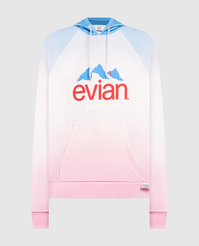 Balmain Розовое худи Balmain x Evian с логотипом AF2JT020GD01