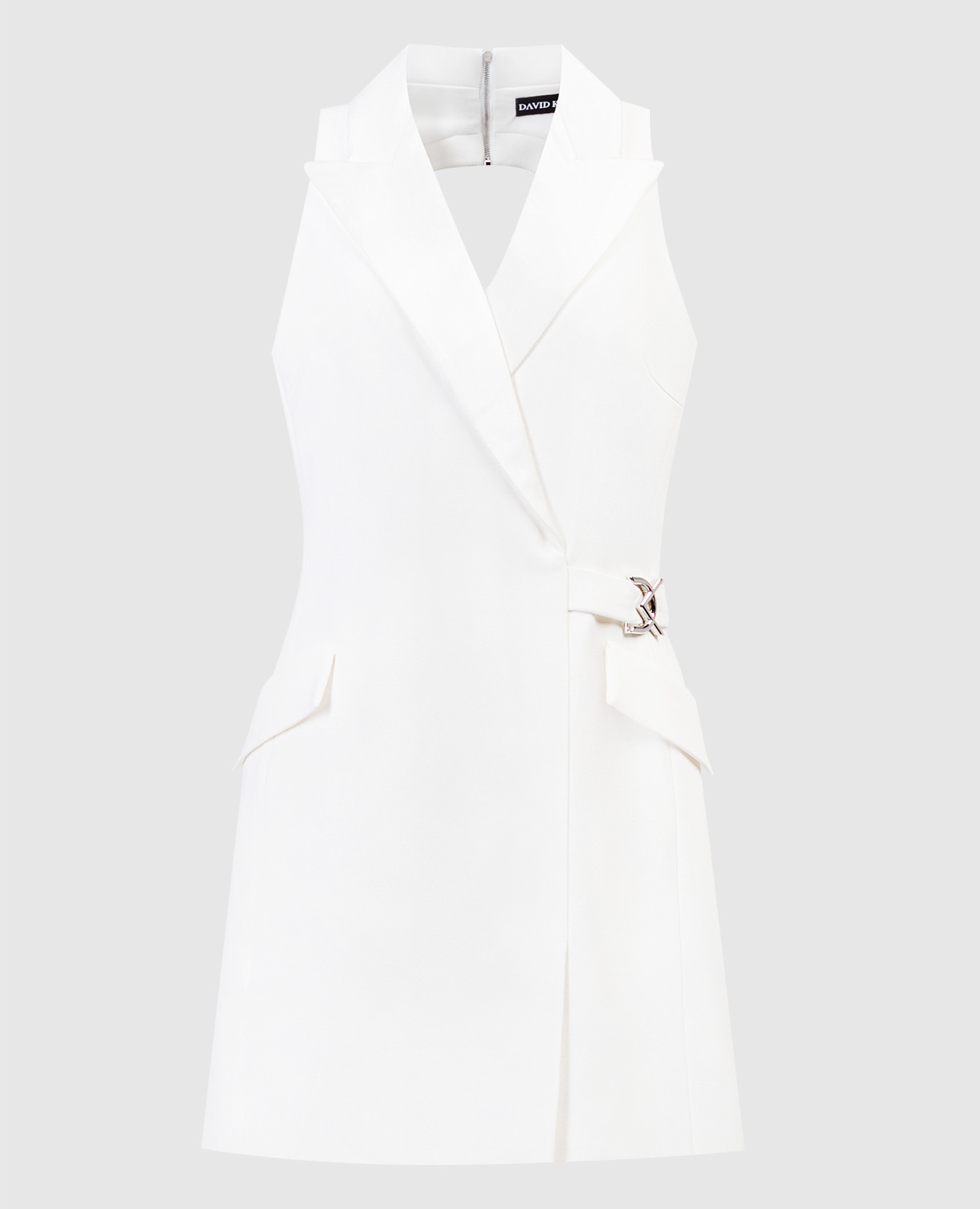 

Белое платье с металлическим логотипом, Белый, Повседневные платья