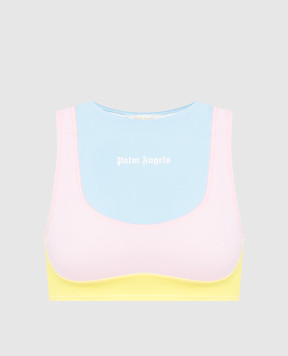 Palm Angels Розовый топ с логотипом PWVO022S23FAB001