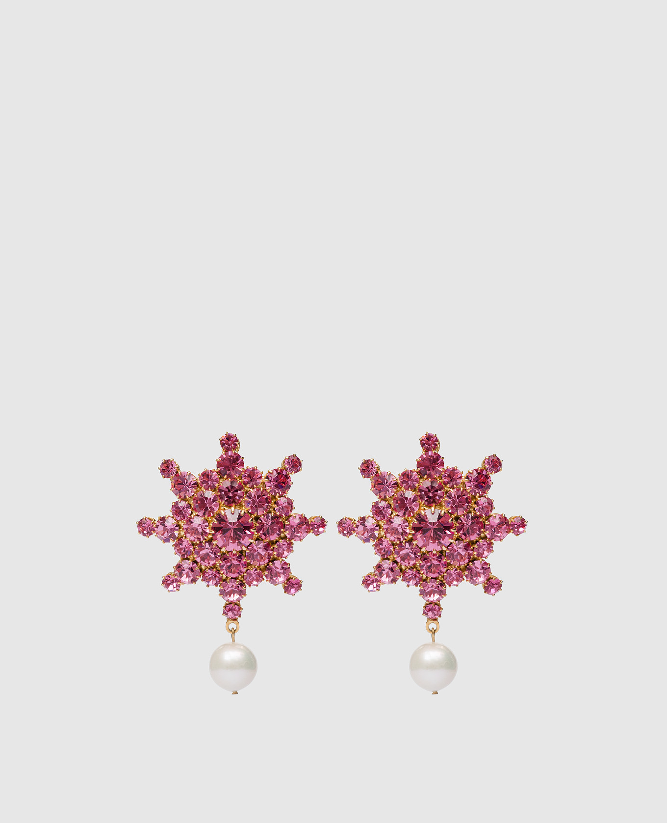 

Розовые серьги Starburst с жемчугом, Розовый, Серьги