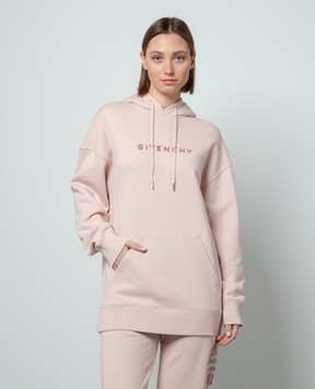 Givenchy Розовые худи с фактурным логотипом BWJ01Z3Z85