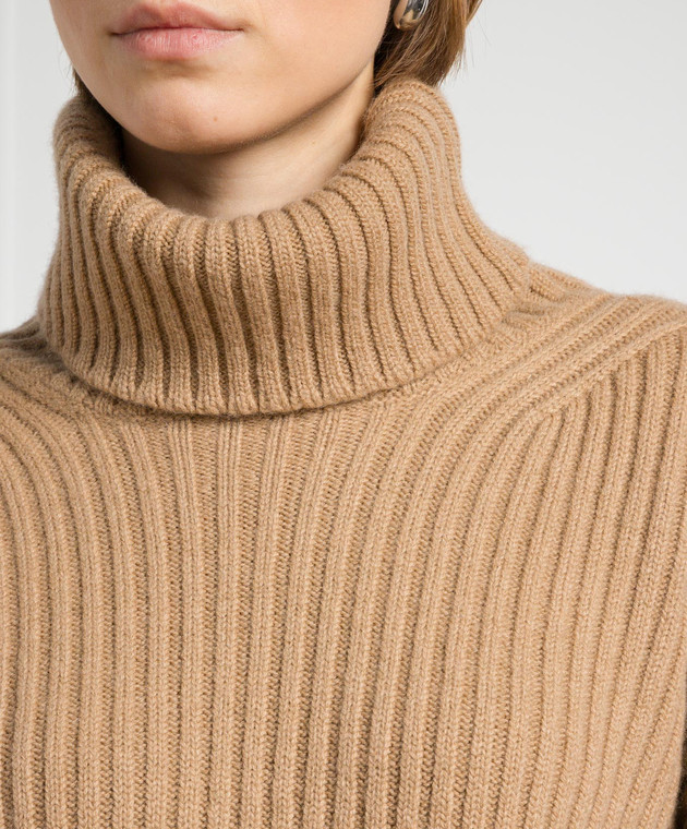 Solotre Brown ribbed wool sweater M3R0090R image 5