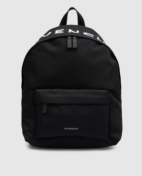 Givenchy Чорний рюкзак з контрастною вишивкою логотипу BK508HK1F5