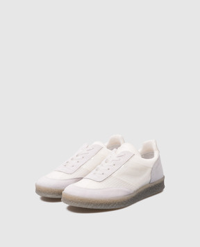 Maison Margiela MM6 Белые комбинированные кроссовки с тиснением логотипа SH1WS0003P6391