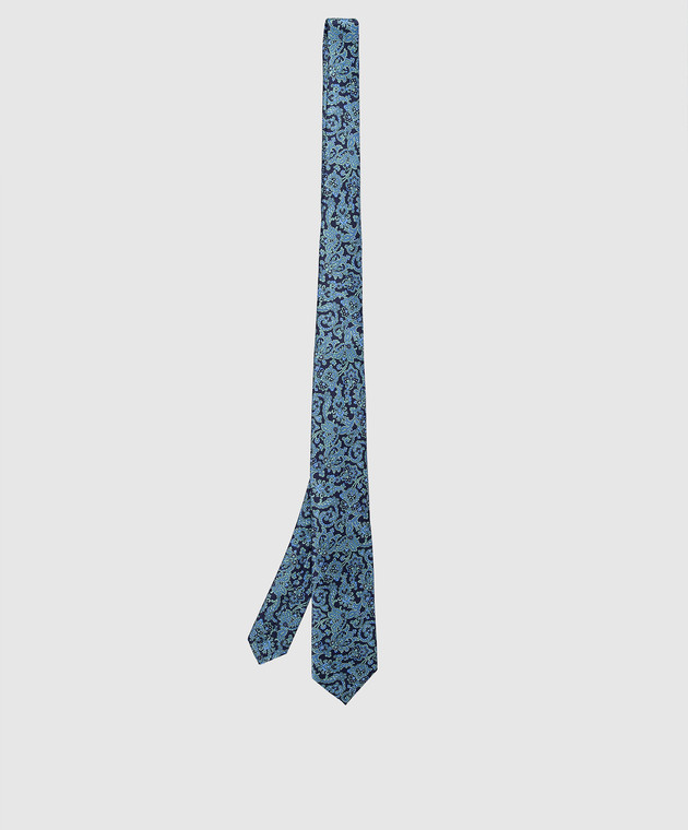 Stefano Ricci Дитячий синій набір із шовку з краватки та хустки-паші у візерунок YDX27001 зображення 3