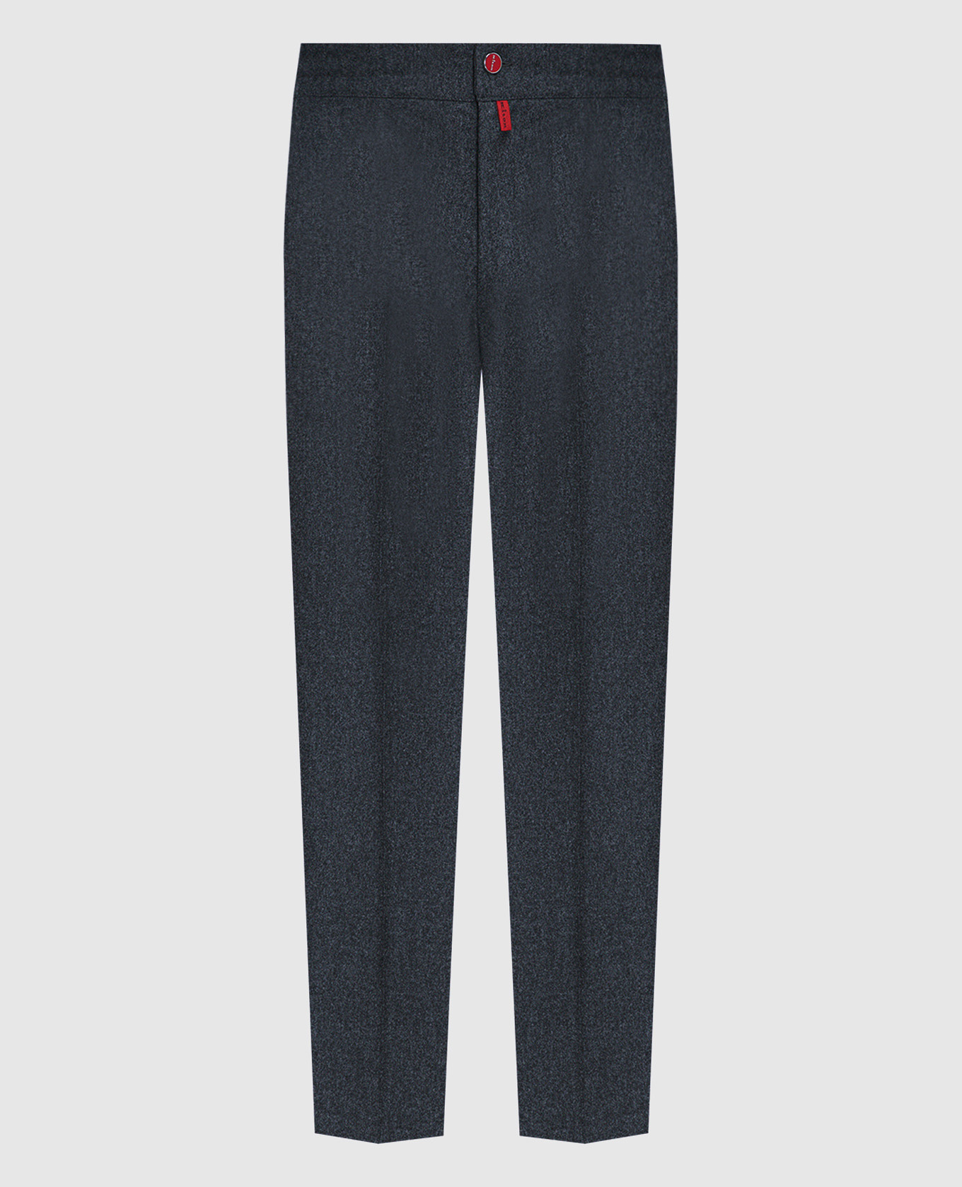 Gray wool trousers with logo patch