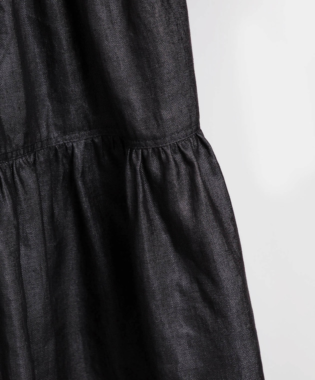Brunello Cucinelli Чорна сукня з ланцюжками з еколатуні MH135A4884 зображення 5