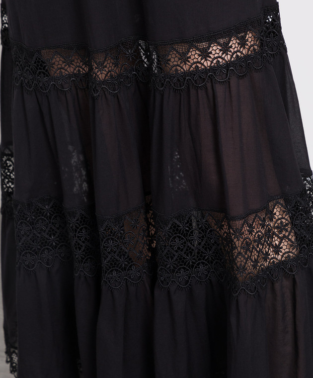 Charo Ruiz Чорне плаття максі з мереживом 221621 зображення 5