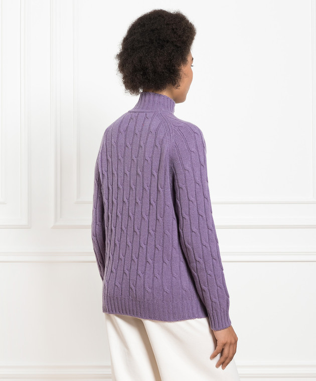 Babe Pay Pls Purple sweater made of cashmere in a textured pattern MD9701305341TR image 4