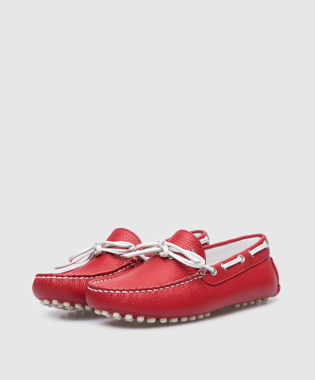 Stefano Ricci Children's red leather moccasins YRU02G8006SK image 2