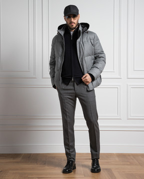 Canali Серая пуховая куртка из шерсти SR01809O40854