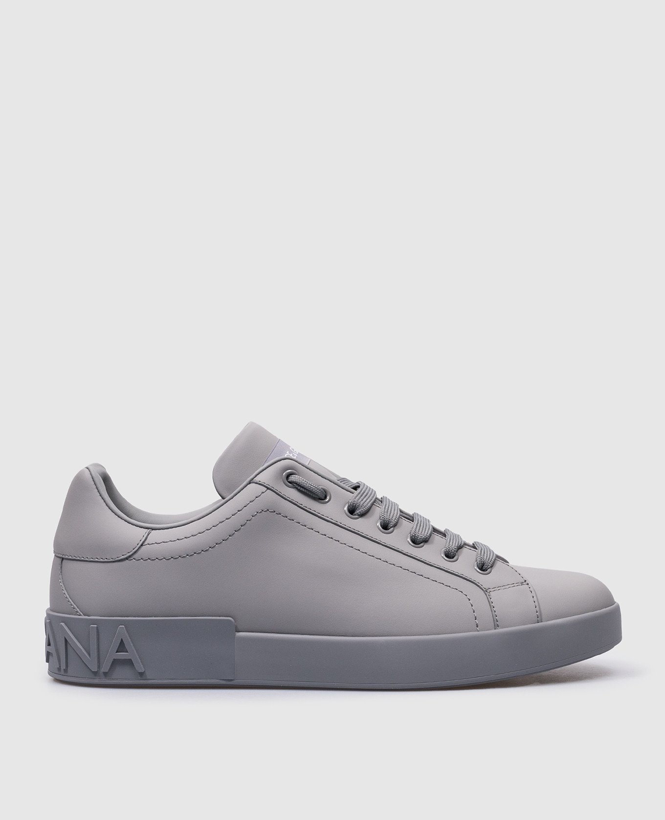 Portofino gray leather sneakers with logo
