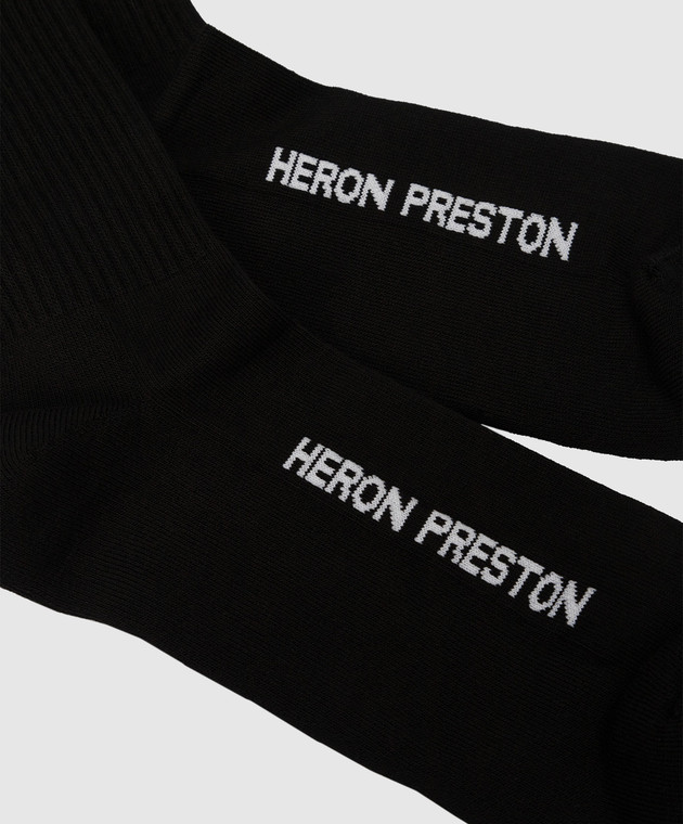 Heron Preston Чорні шкарпетки з логотип стиль візерунок HMRA008S22KNI001 зображення 3