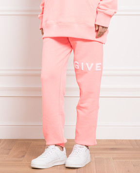 Givenchy Розовые джогера с фактурным логотипом BW50VZ3YA2