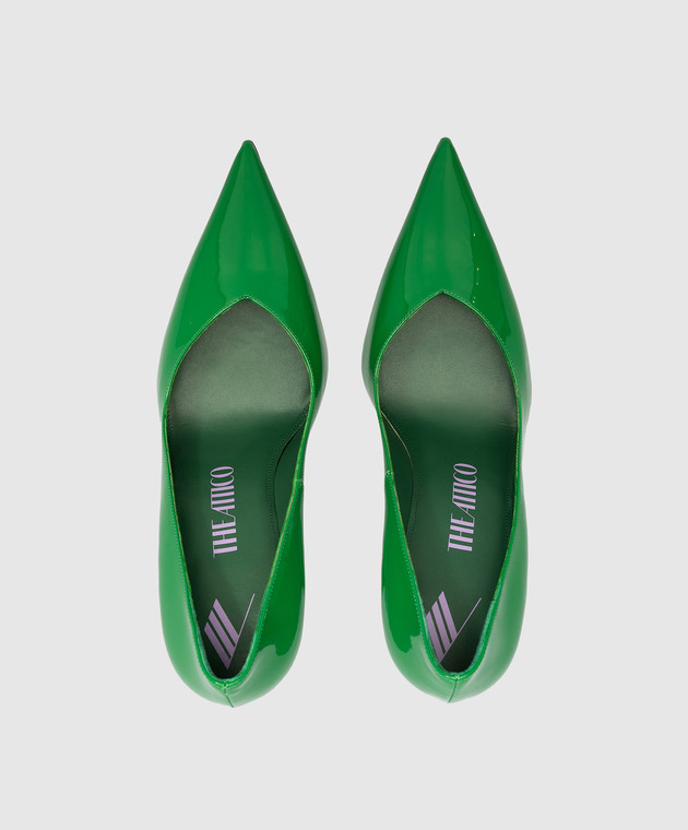 The Attico Green patent leather Cheope pumps with curved heels 236WS509L081 image 4