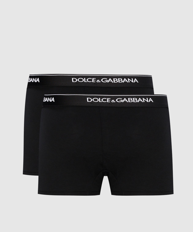 Dolce&Gabbana Набір чорних трусів-боксерів з контрастним логотипом M9C07JFUGIW зображення 2