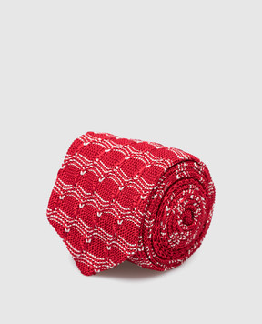Stefano Ricci Дитяча червона краватка із шовку у візерунок YCRMTSR8162