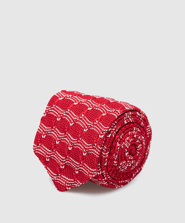 Stefano Ricci Children's red patterned silk tie YCRMTSR8162